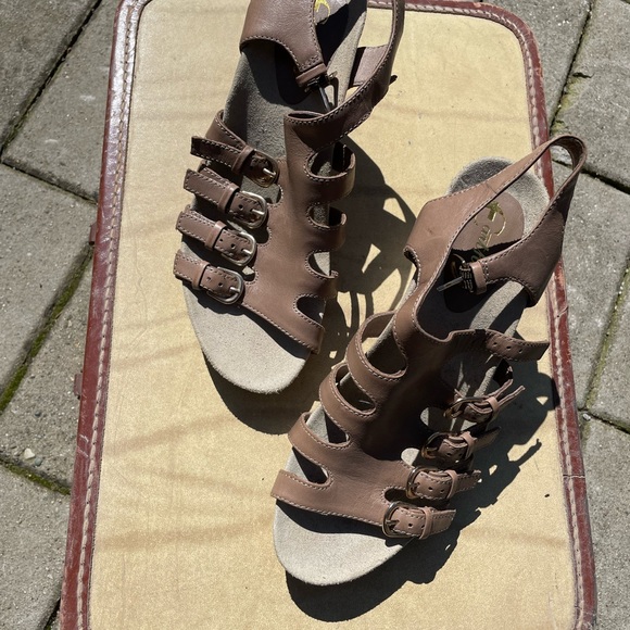 Cathies Taupe Buckle Slingbacks - Picture 2 of 4